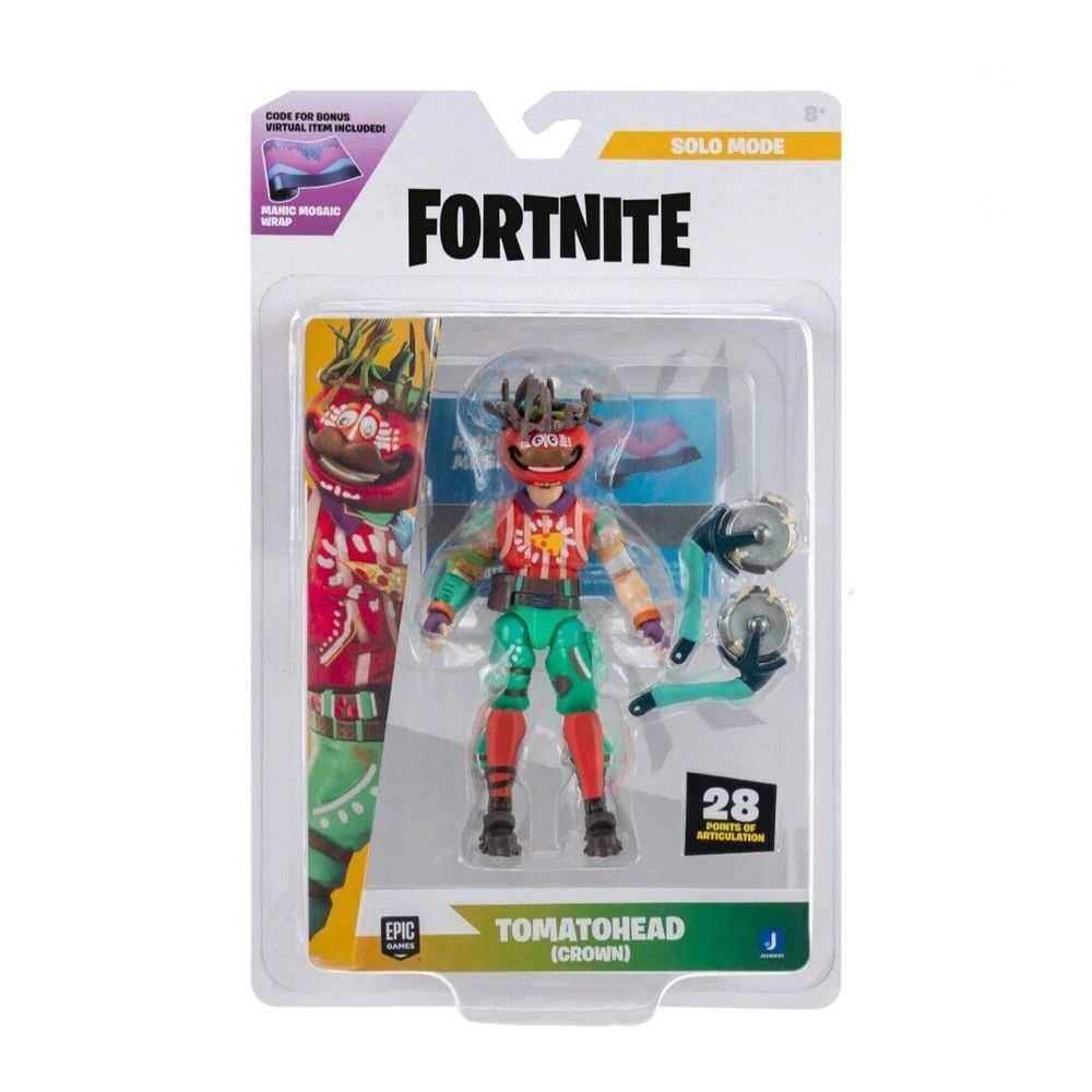 Fortnite Solo Mode Series 25 #282 Tomatohead (Crown) 4" Figure Virtual Code NIB